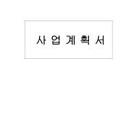 사업계획서 (샘플)